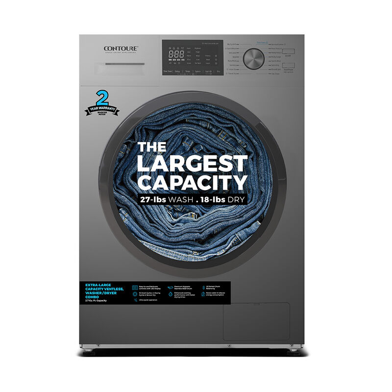CONTOURE 2.7 cu. ft. Washer / Dryer Combo with Steam, Ventless, Titanium &ndash; Camping World Exclusive!
