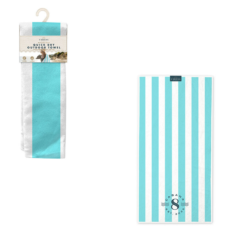 Cabana 8 Blue & White Striped Quick Dry Towel  image number 2
