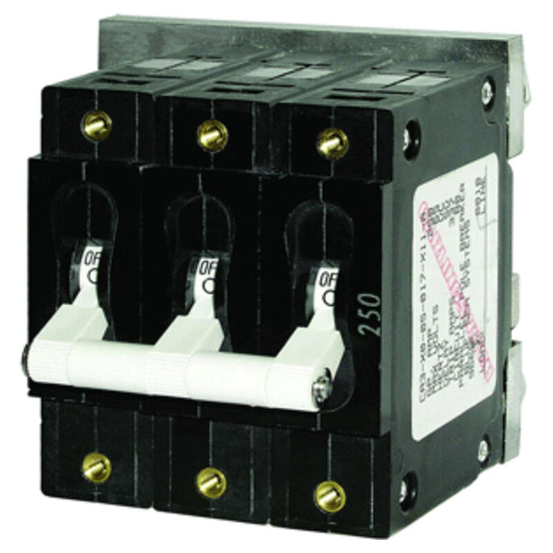 Blue Sea AC Circuit Breaker C-Series Toggle Switch, Triple Pole, 80A image number 1