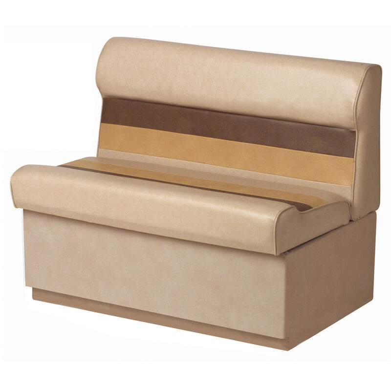 Toonmate Deluxe Pontoon 36" Wide Lounge Seat with Toe Kick Base, Sand