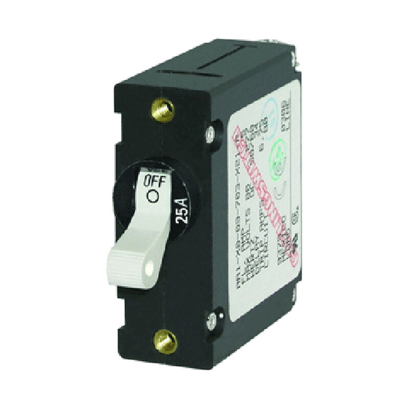 Blue Sea Circuit Breaker A-Series Toggle Switch, Single Pole, 25A, White image number 1