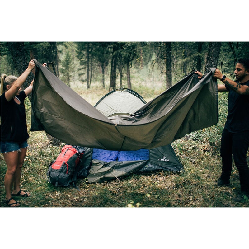 Stansport Heavy-Duty Rip-Stop Tarp, 10' x 12', Olive Drab Green image number 6