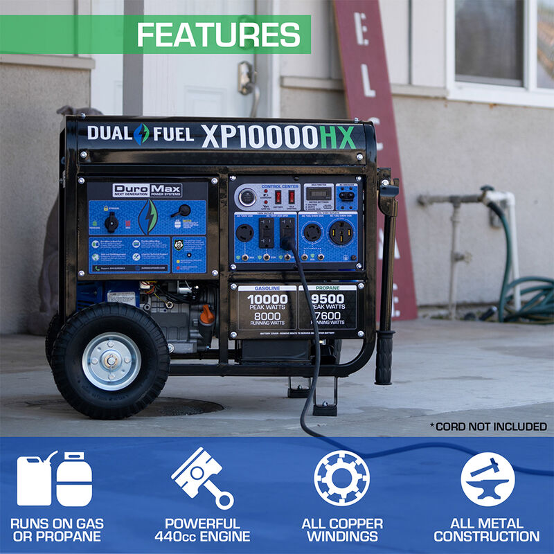 DuroMax 10,000-Watt 439cc Dual Fuel Portable Generator with CO Alert image number 2