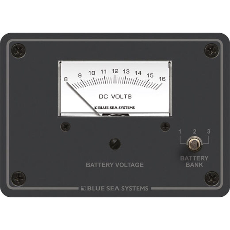 Blue Sea Systems DC Analog Voltmeter Panel, 8 - 16V DC image number 1