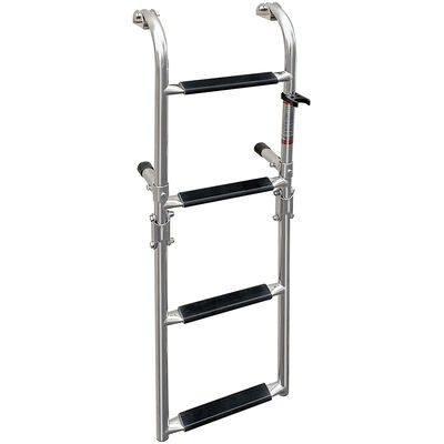 Overton's Transom Mounted 4 Step Stainless Steel Folding Ladder