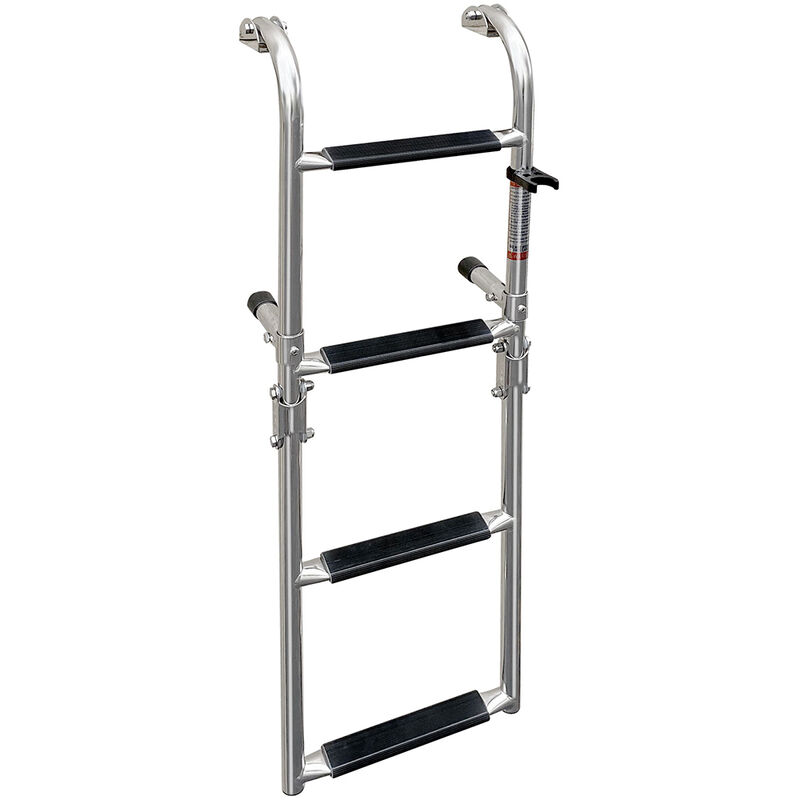 Overton's Transom Mounted 4 Step Stainless Steel Folding Ladder image number 1