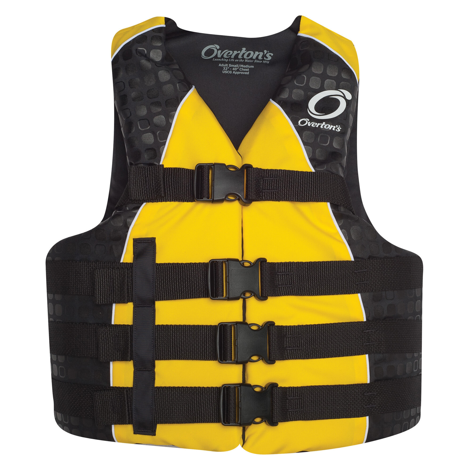 BOAT MARINE WATERSPORTS ADULT LIFE JACKET VEST PFD YELLOW 90LBS & UP CH-30"-52" 