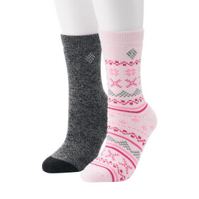Columbia Women's Fairisle Thermal Crew Socks, 2-Pack