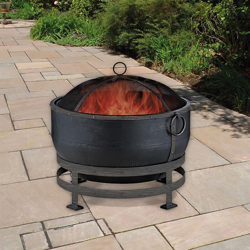 Endless Summer Oil-Rubbed Bronze Wood-Burning Outdoor Fire Pit with Kettle Design image number 2