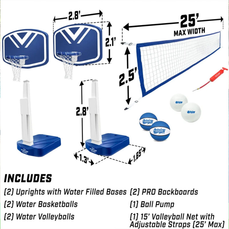 GoSports Splash Hoop 2-in-1 Full Court Volleyball & Basketball Set image number 6