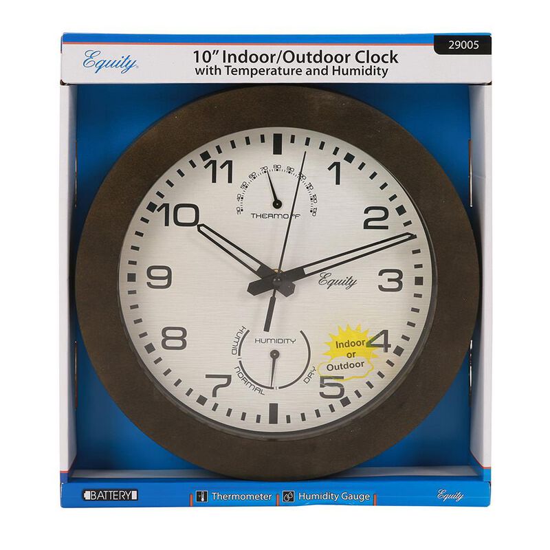 Wall Clock with Thermometer and Humidity, 10&quot; image number 2