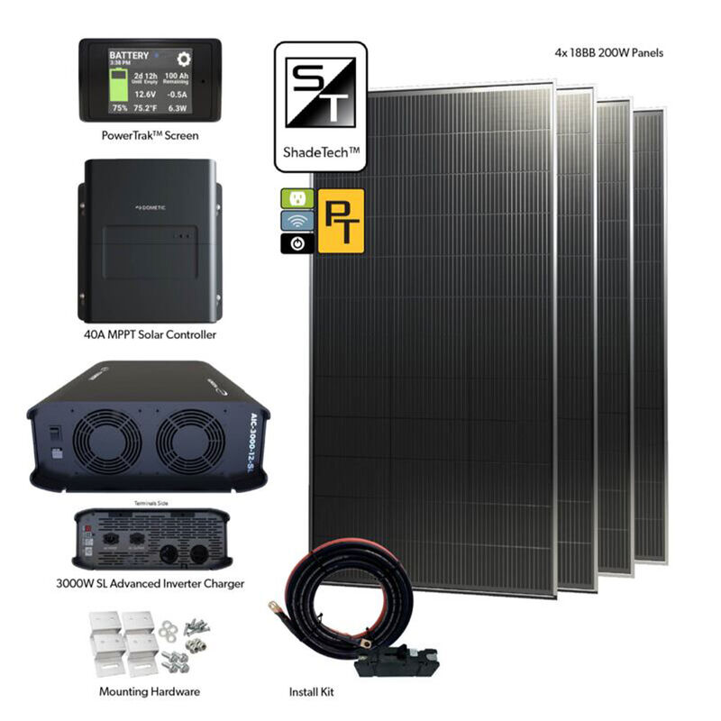 Dometic Go Power! PowerTrak 800 System with 800W Solar, 40A MPPT, 3000W Inverter Charger, and PowerTrak Display image number 2