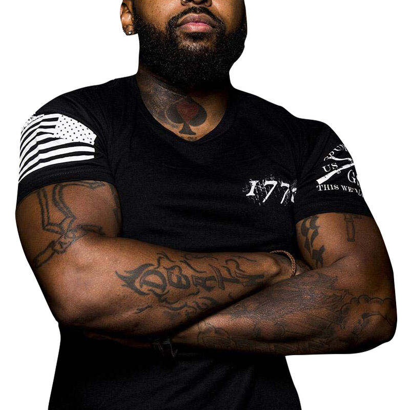 Grunt Style Men's 1776 Flag Short-Sleeve Tee image number 3