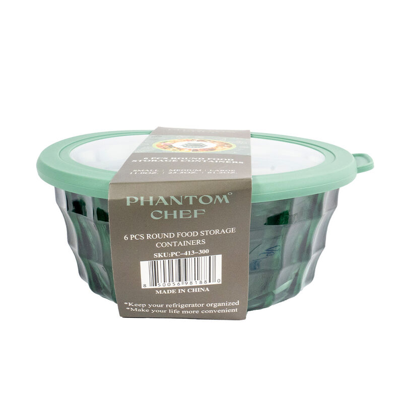 Phantom Chef 6-Piece Round Hammered Container Set image number 2