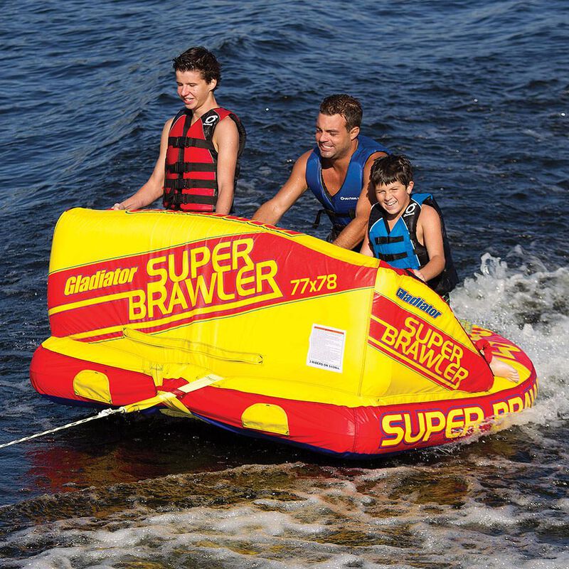 Gladiator Super Brawler 3-Person Towable Tube With Lightning Valve image number 1