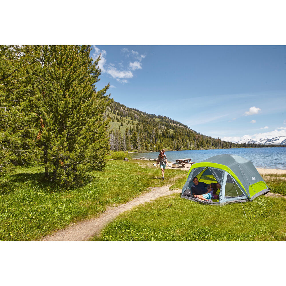 Coleman Skydome 4-Person Camping Tent With Screen Room, Rock Gray