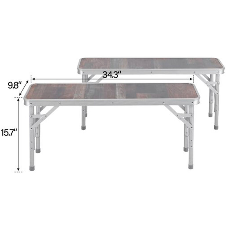 Cocam 3-Piece Folding Camping Table with Benches image number 3