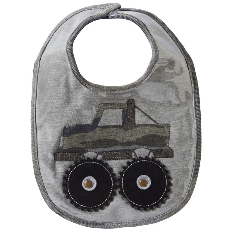 Mud Pie Infant Boys' Camo Truck Laminated Baby Bib image number 2