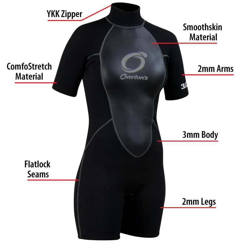 Overton's Women's Pro ComfoStretch Spring Shorty Wetsuit image number 5