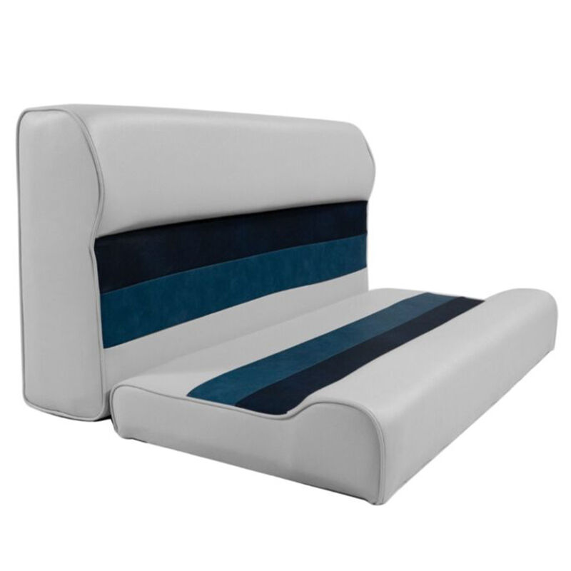 Horizon Manufacturing Premium Series 37" Pontoon Bench Seat Cushion Set "Only" - White/Navy/Blue
