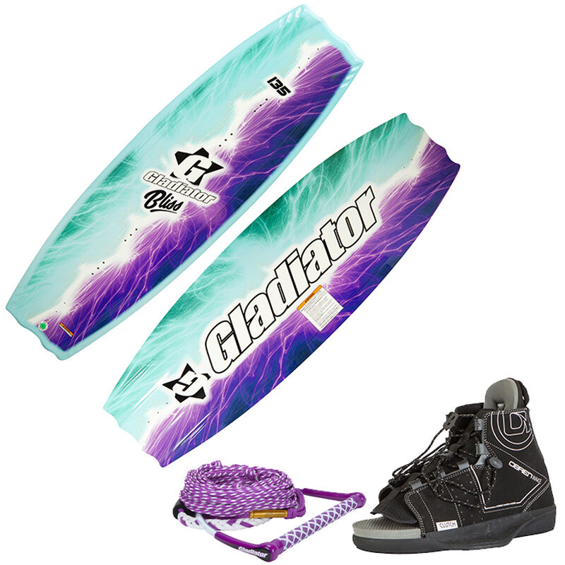 Gladiator Bliss 135 w/ Clutch Bindings and EVA Wakeboard Handle w/ Mainline image number 1