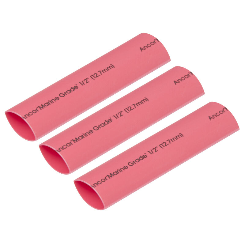 Ancor Adhesive-Lined Heat Shrink Tubing, 8-4 AWG, 3" L, 3-Pk., Red image number 1