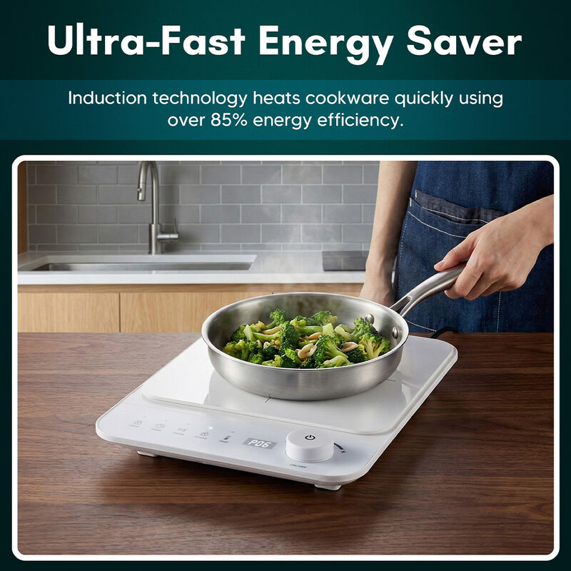 Elite Gourmet SlimStore Induction Cooktop, White image number 2