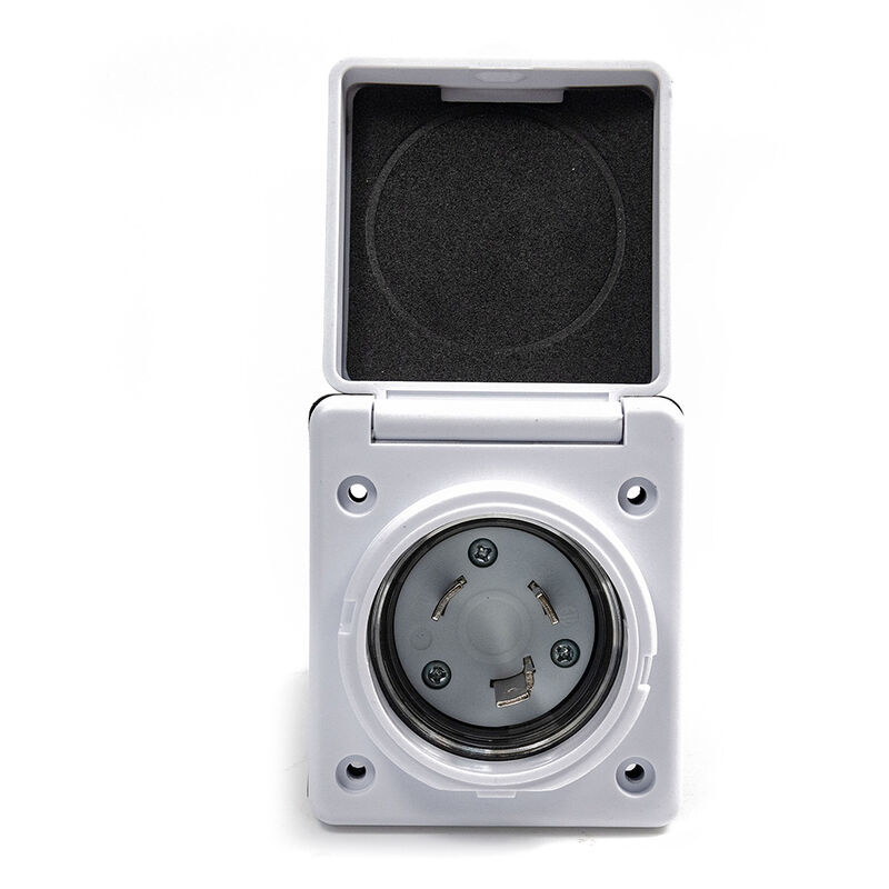  Electric World 30A RV Inlet in White w/Stainless Steel Cover image number 2