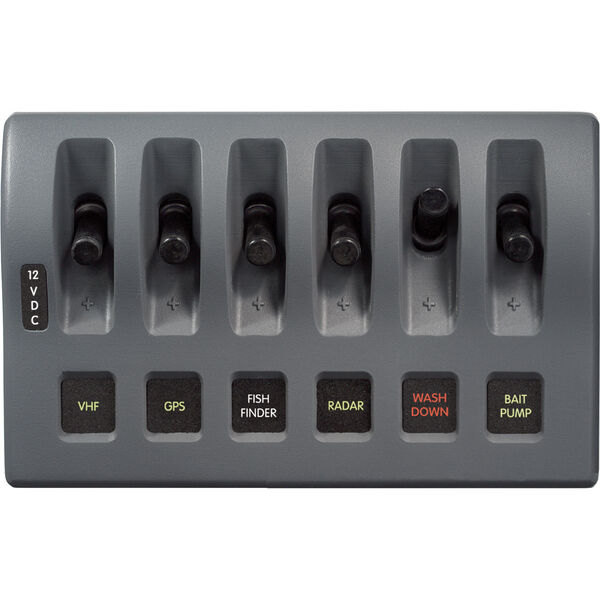 Blue Sea Weatherdeck Waterproof Fuse Panel 6 Positions Gray