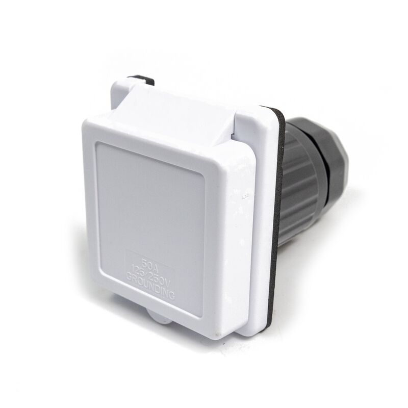 Electric World White 50A RV Inlet  image number 3
