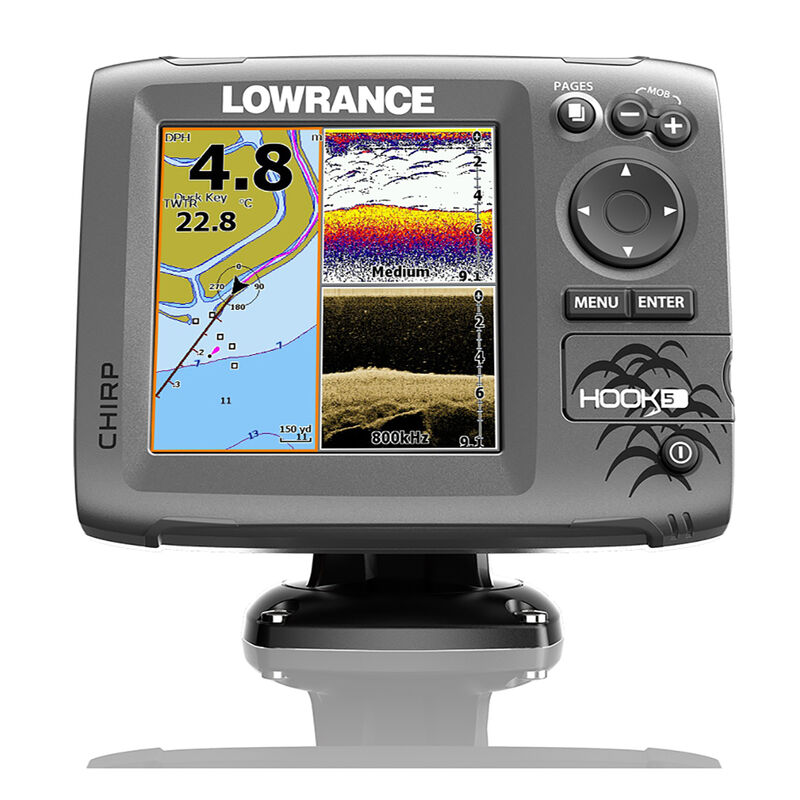 Lowrance HOOK-5 CHIRP DSI Fishfinder Chartplotter w/C-MAP Charts image number 1