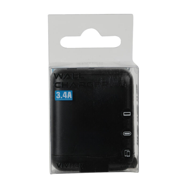 Vivitar 3.4A USB-C and USB-A Wall Charger, White image number 5