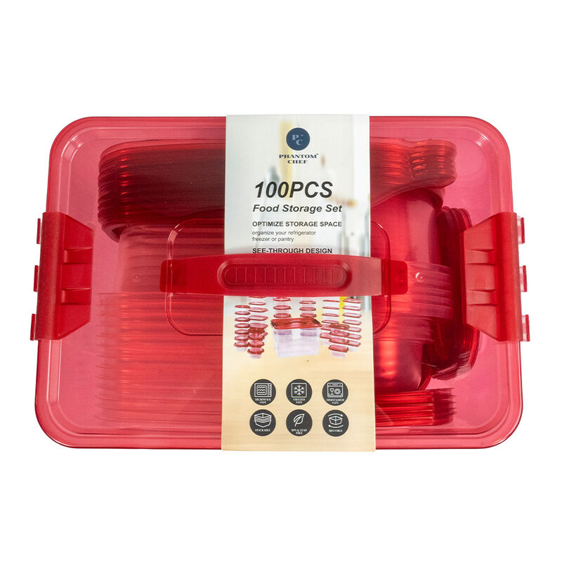 Phantom Chef 100-Piece Food Storage Set, 50 Containers with Lids image number 1