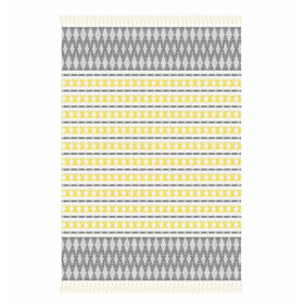 Hurley Cotton Woven Throw Yellow/Grey Pattern