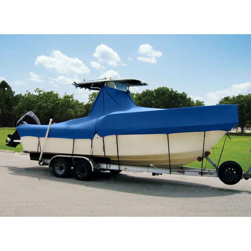 Trailerite Hot Shot Cover for T-Top Center Console O/B Cover, Pacific Blue (23'5" - 24'4" Cl X 102" B) image number 6
