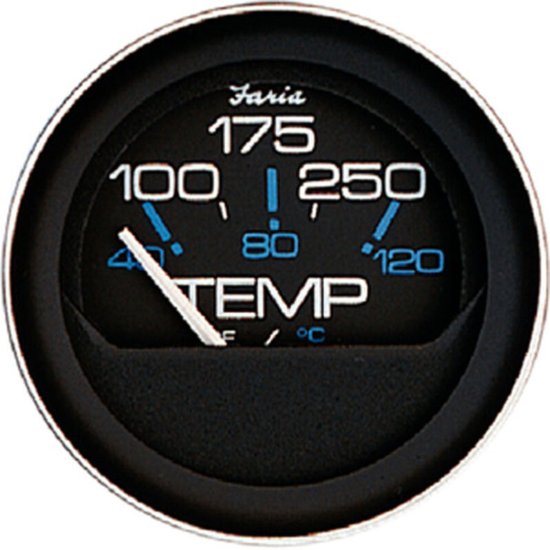 Faria 2" Coral Series Water Temperature Gauge, 100-250&deg;F image number 1