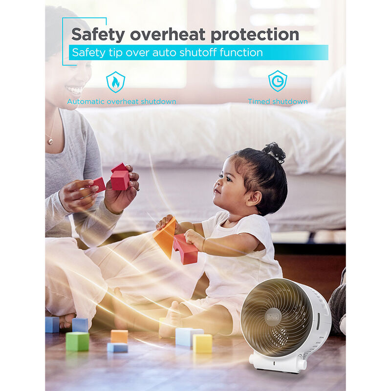 Black+Decker 1500W Dual-Function Desktop Heater/Fan, White image number 8