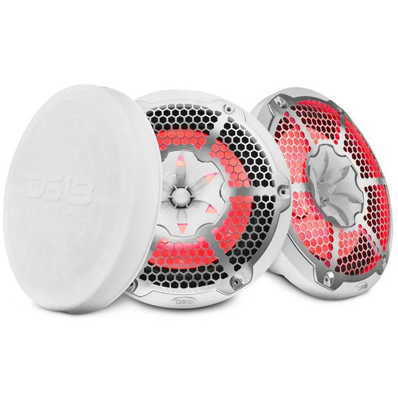 DS18 NXL-10M 10" Two-Way Coaxial Marine Speakers with RGB LED Lights, Pair image number 1