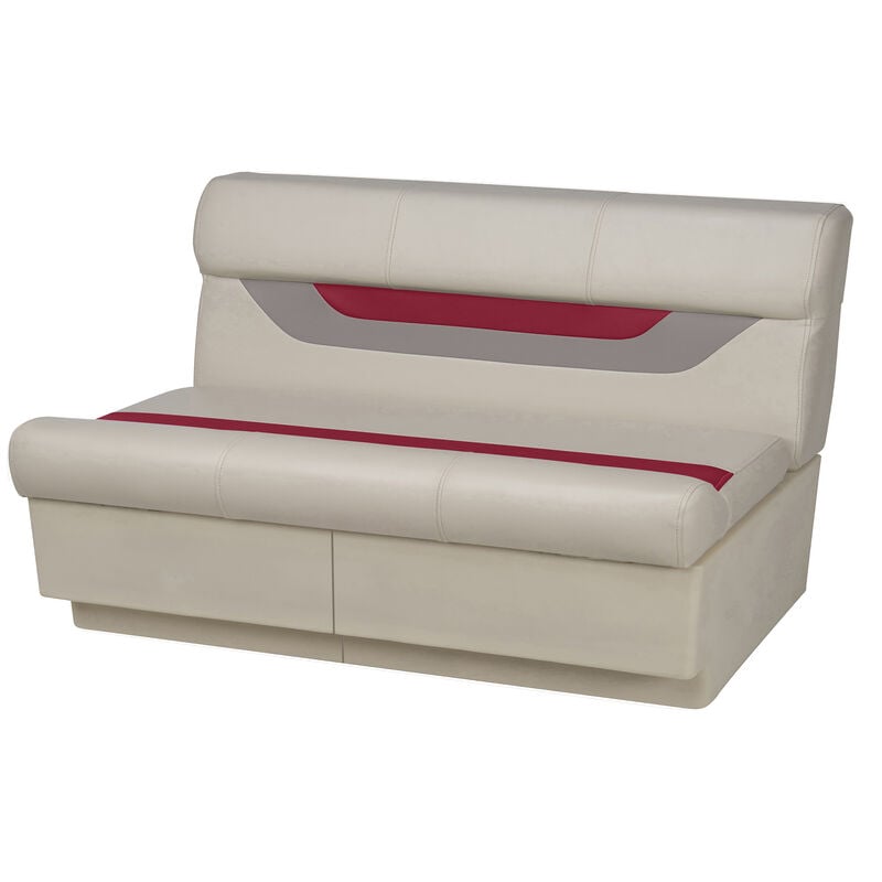 Toonmate Designer Pontoon 55" Bench Seat - TOP ONLY - Platinum/Dark Red/Mocha image number 1