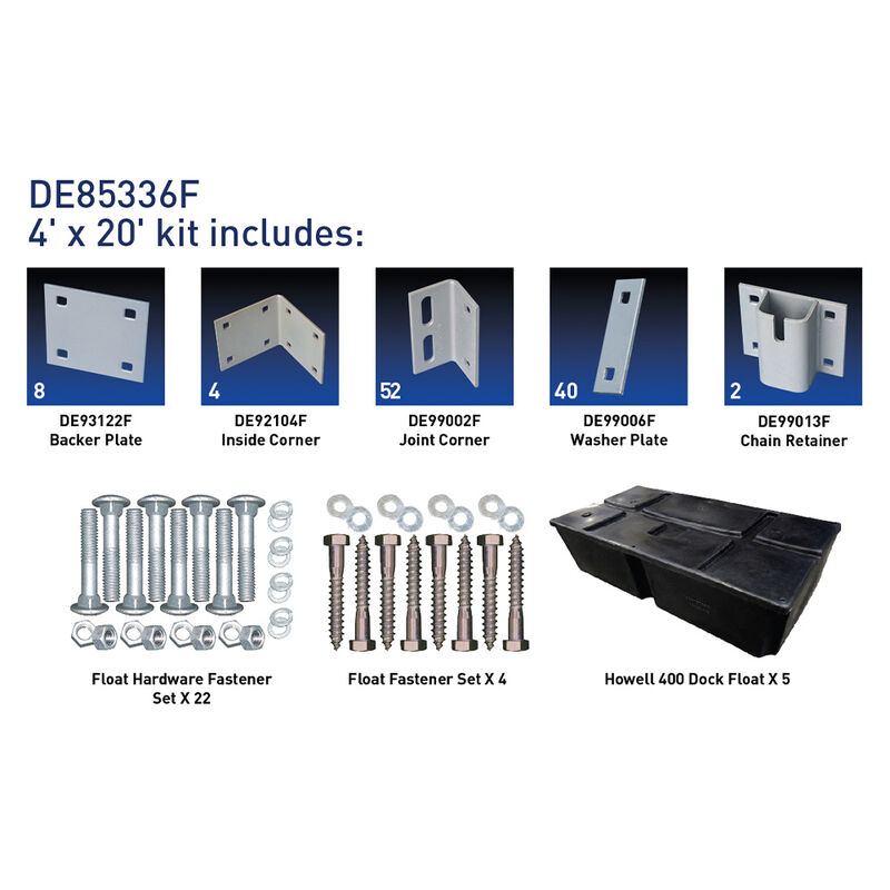 Dock Edge Dock2Go+ Modular Floating Dock Kit, 4' x 20' image number 2