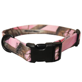 Scott Pet Adjustable Nylon Collar, Large, 1"W x 12-18"Dia., Pink Realtree