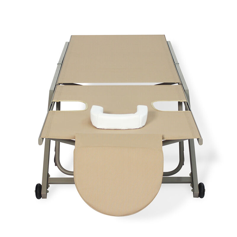 Ostrich Chatham Adjustable Outdoor Patio Chaise Lounger 2-Pack, Tan and Taupe image number 4