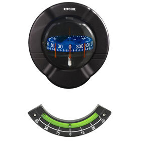 Ritchie SR-2 Venture Bulkhead Mount Sailboat Compass With Clinometer