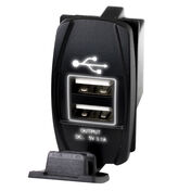 Race Sport LED Rocker Switch 2-Port USB Charge Panel with White Radiance