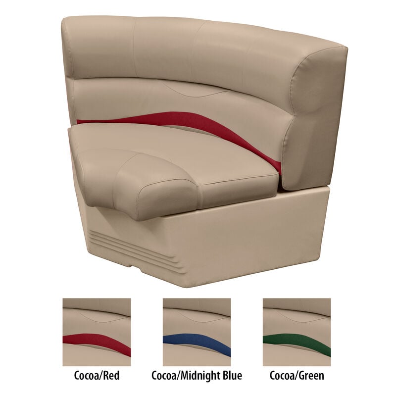 Toonmate 32" Premium Pontoon Corner Section Seat w/Bow Radius Corner, Mocha Base image number 1