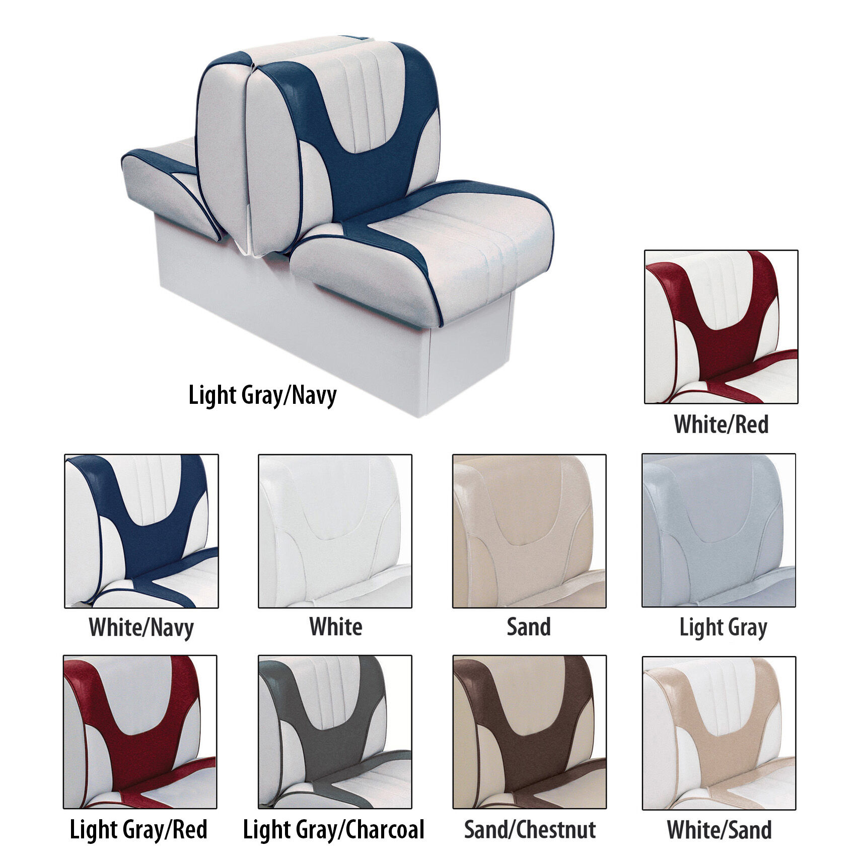 Overtons Deluxe Back-to-Back Lounge Boat Seat with 10 Base