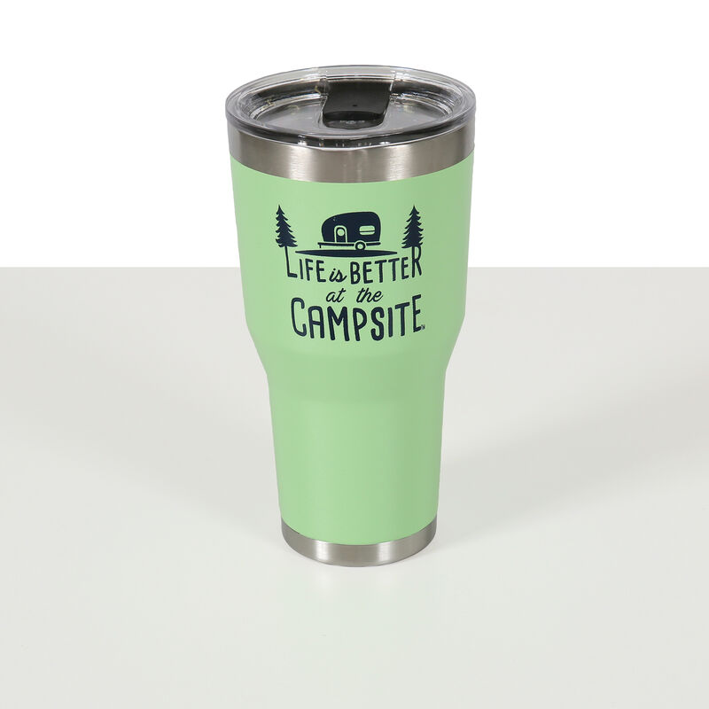 Life is Better at the Campsite Insulated Tumbler, Green, 30 oz. image number 2