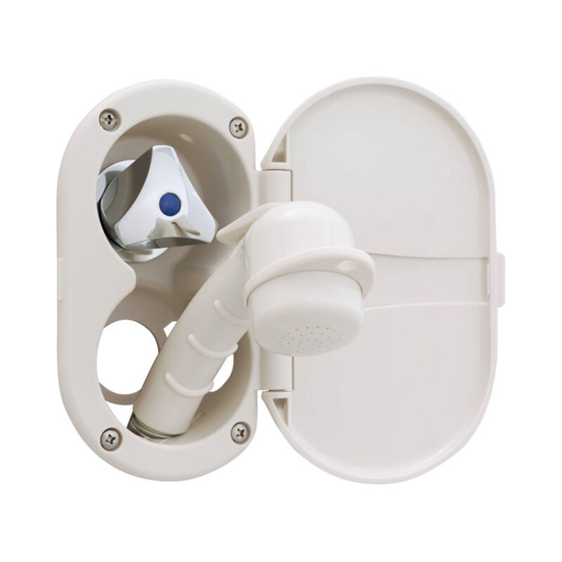 Ambassador Marine Trinidad Transom Shower, Cold Only, Small Sprayer, 10' Rubber Hose, Warm White image number 3