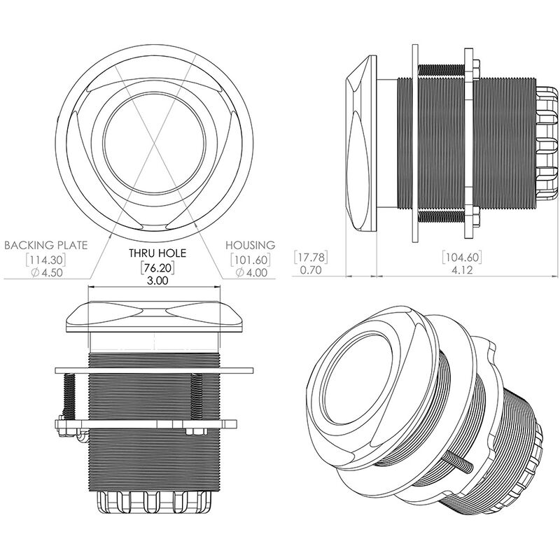 Lumitec SeaBlaze Typhoon Underwater Bronze Thru-Hull LED Light - RGBW Spectrum image number 5