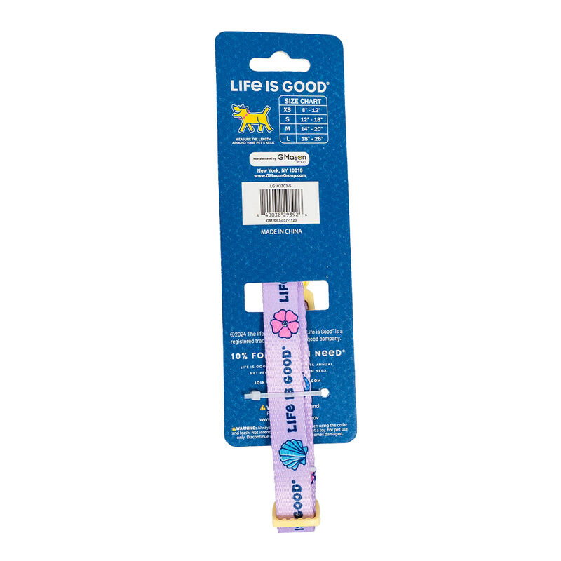 Life is Good Beach Icons Dog Collar, Lilac Purple, Small image number 2